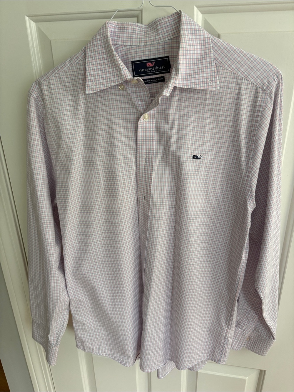 Vineyard Vines Men’s Light Pink & White Check Button-Down Shirt